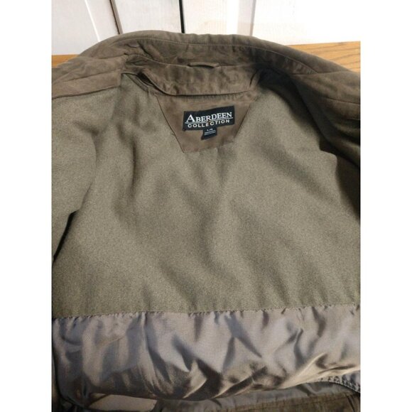 Aberdeen Collection Mens Suede Bomber Jacket Size L Zipper Pockets Brown - Picture 10 of 15